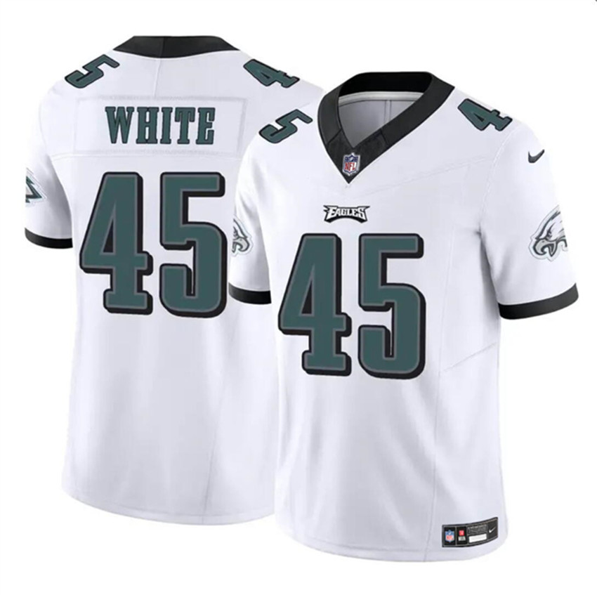 Men's White Philadelphia Eagles #45 Devin White 2023 F.U.S.E Vapor Untouchable Limited Stitched Football Jersey